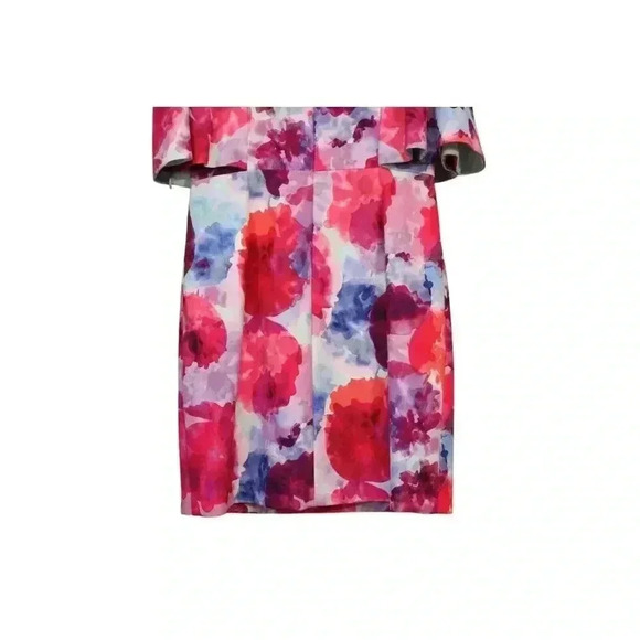 Trina Turk Dress Size 8 Multicolor Floral Oakhurst Watercolor Artsy Formal - Picture 10 of 12